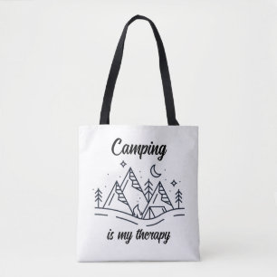 Camping ist meine Therapie schlicht minimalistisch Tasche