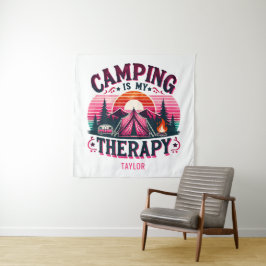 Camping ist meine Therapie Wandteppich
