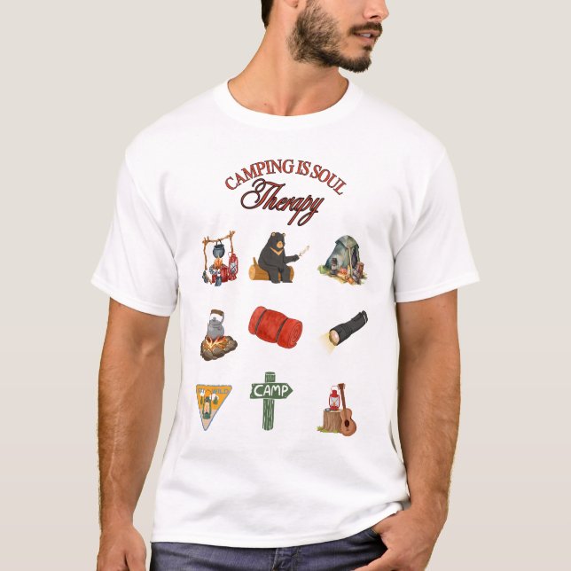 Camping ist Soul Therapie T-Shirt (Vorderseite)