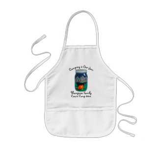 Camping ist unser Jam Zelt und Berge in einem Glas Kinderschürze