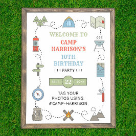 Camping jeder Altersgruppe Begrüßung Poster