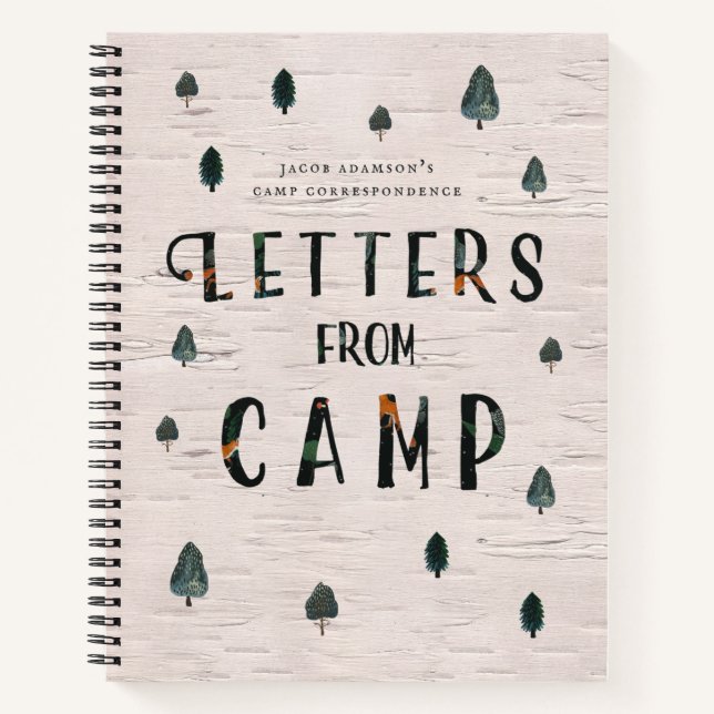 Camping Journal | Buchstaben aus dem Camp Journal Notizbuch (Vorderseite)