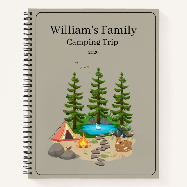 Camping Journal With Camping Illustration  Notizbuch (Vorderseite)