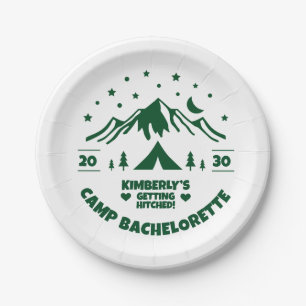 Camping Junggeselinnen-Abschied Pappteller