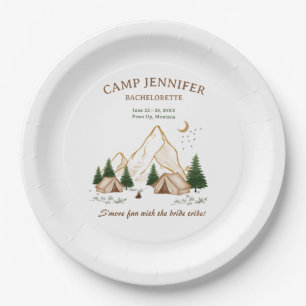 Camping-Junggesellinnen-Wochenend-Abenteuer Pappteller