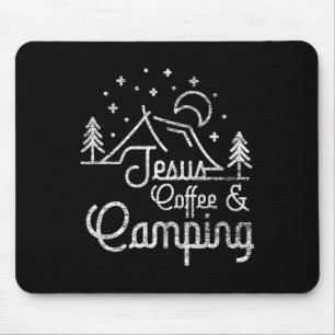 Camping-Kaffee-Camper-Camp-Liebhaber Christ Jesus Mousepad