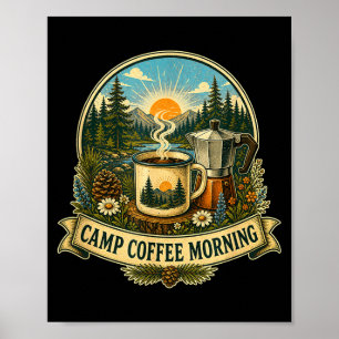 Camping-Kaffee-Morgen Poster