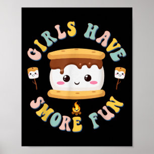 Camping Kawaii Smores Mädchen haben mehr Kinder Poster