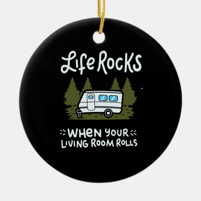 Camping Keramik Ornament (Vorne)