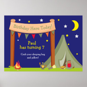 Camping Khaki Green Geburtstag Poster