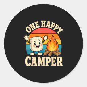 Camping Kinder süße Marshmallow Lagerfeuer Runder Aufkleber