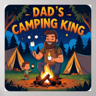 Camping King Vater Digitales Poster drucken