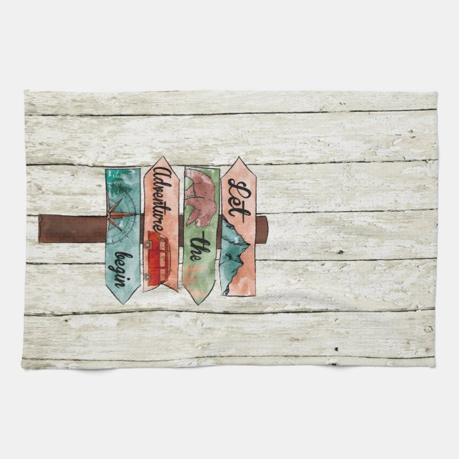 Camping Kostenvoranschlag Direktes Wasserfarbensym Geschirrtuch (Horizontal)