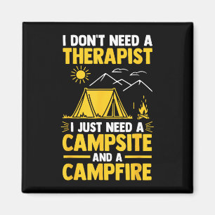 Camping-Lagerfeuer-Camp-Leben-Wald-Camper Magnet