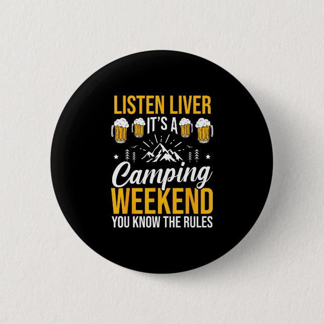 Camping-Lagerfeuer Camping-Leben Wald Camper  Button (Vorderseite)
