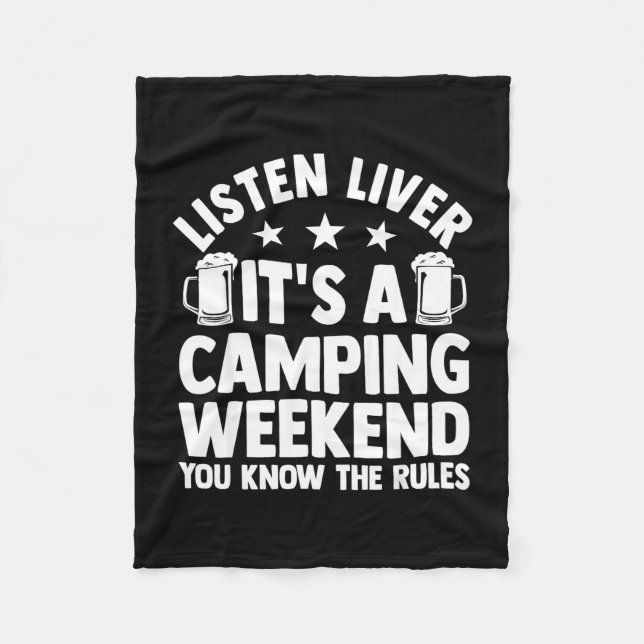 Camping-Lagerfeuer Camping-Leben Wald Camper  Fleecedecke (Vorderseite)