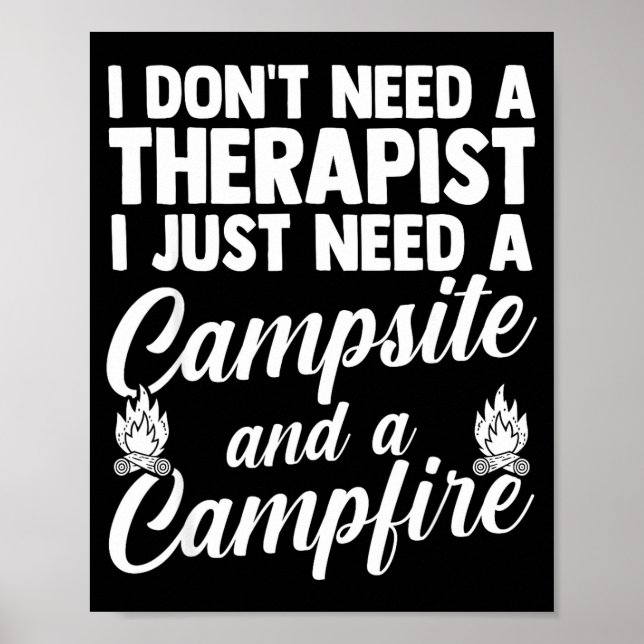 Camping Lagerfeuer Camping-Leben Wald Camper  Poster (Vorne)