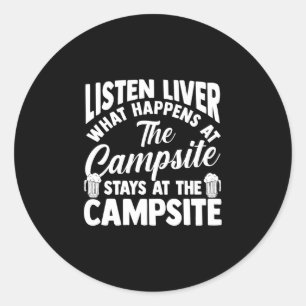 Camping-Lagerfeuer Camping-Leben Wald Camper Runder Aufkleber