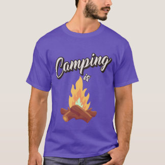Camping-Lagerfeuer-Junge T-Shirt
