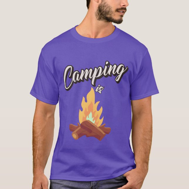 Camping-Lagerfeuer-Junge T-Shirt (Vorderseite)