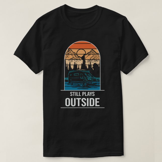 Camping Lagerfeuergebirge wandern, wandern T-Shirt (Design vorne)
