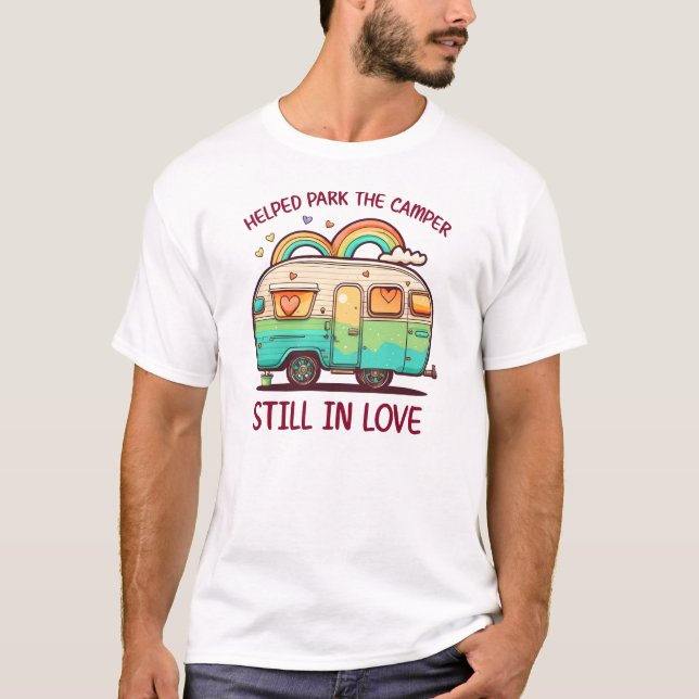 Camping Lagerfeuergebirge wandern, wandern T-Shirt (Vorderseite)