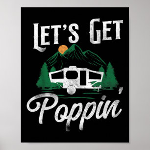 Camping Lasse Poppin Pop Up Camper Poster