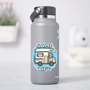 Camping-Leben   Retro-Camper Aufkleber
