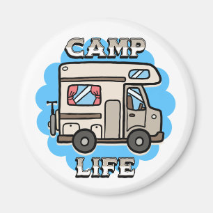 Camping-Leben   Retro-Campingwagen Magnet