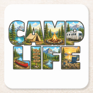 Camping-Leben-Tasse Rechteckiger Pappuntersetzer