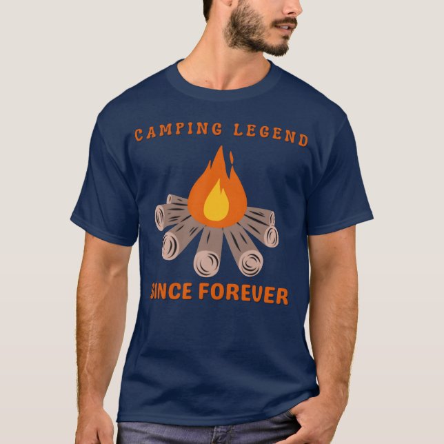 Camping-Legende seit ewig Shirt Retro (Vorderseite)