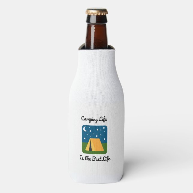 Camping Life ist die beste Lebensflasche Cooler Flaschenkühler (Flaschenvorderseite)