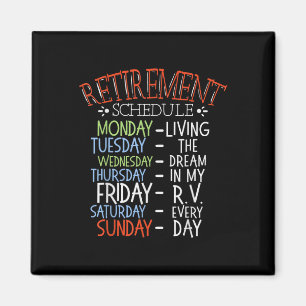 Camping Life Retirement Zeitplan Van Rv Camper Fan Magnet