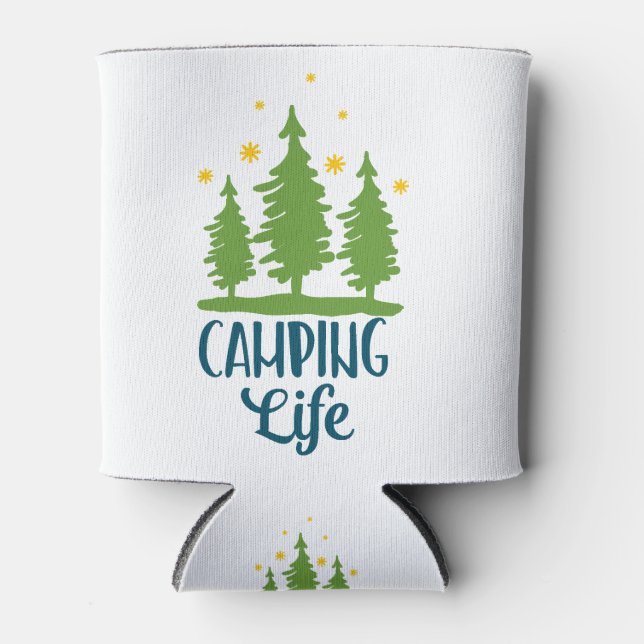 Camping Life Typografie Dosenkühler (Vorderseite)