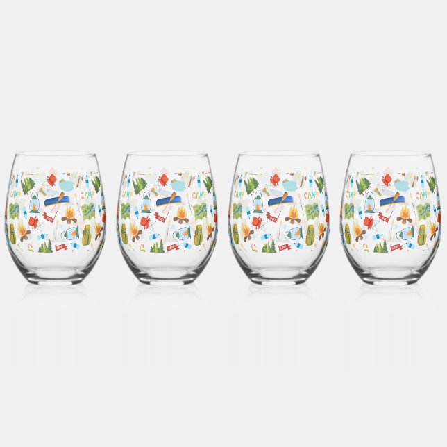 Camping Life Weinglas Ohne Stiel (Vorderseite)