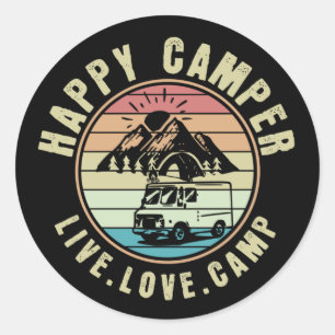 Camping - Live. Liebe. Lager im Freien Runder Aufkleber