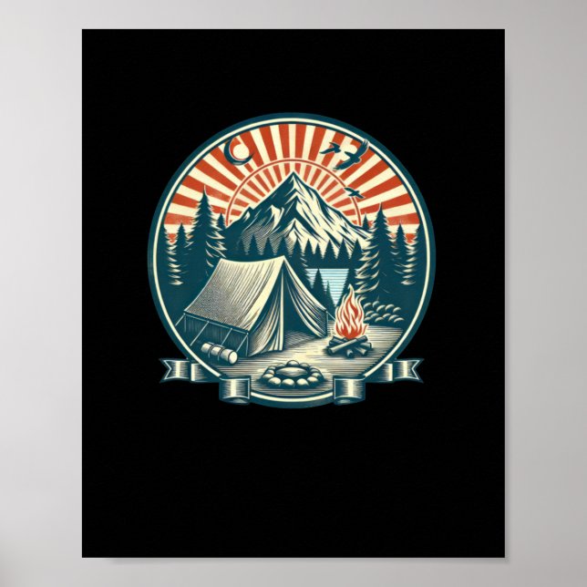 Camping-Logo Sehr Cool Poster (Vorne)
