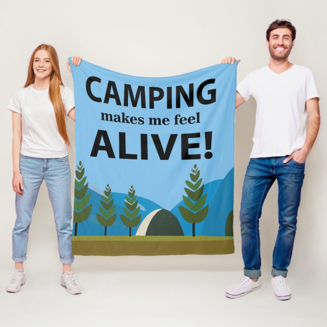 Camping macht mich zu einem lebendigen Camping Fleecedecke (Beispiel)