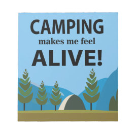 Camping macht mich zu einem lebendigen Camping Notizblock