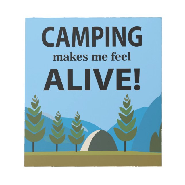 Camping macht mich zu einem lebendigen Camping Notizblock (Vorderseite)