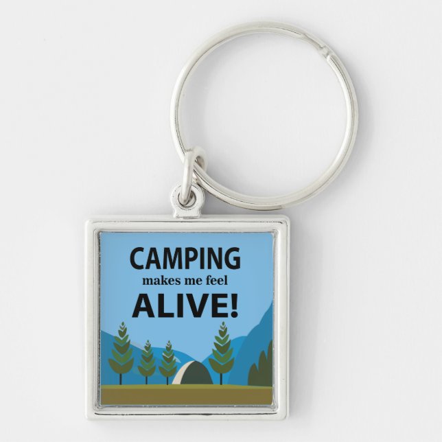 Camping macht mich zu einem lebendigen Camping Schlüsselanhänger (Vorne)