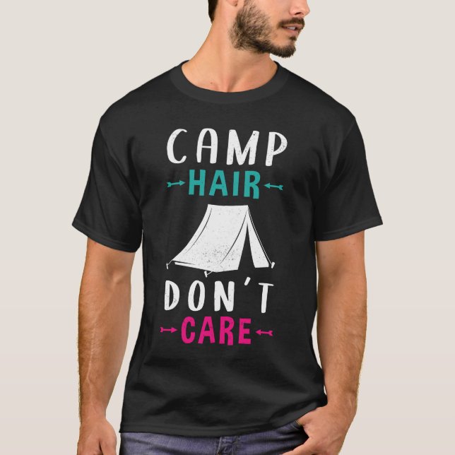 Camping Mama Camper Camp Hair gift T-Shirt (Vorderseite)