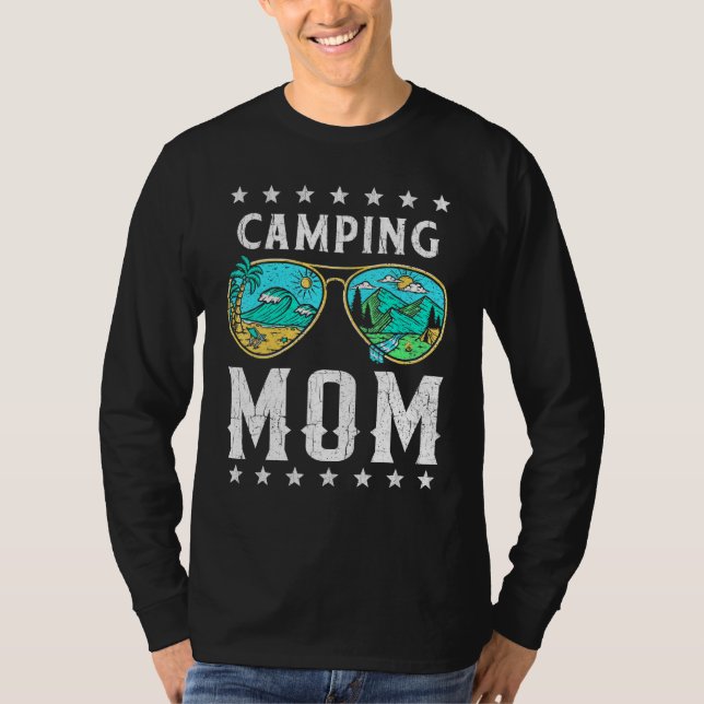 Camping Mama Retro Outdoor Grafik T-Shirt Happy Ca (Vorderseite)