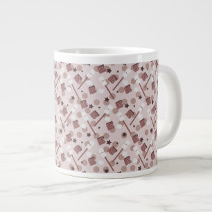 Camping Marshmallows Kekse Lagerfeuer Rosa Jumbo-Tasse