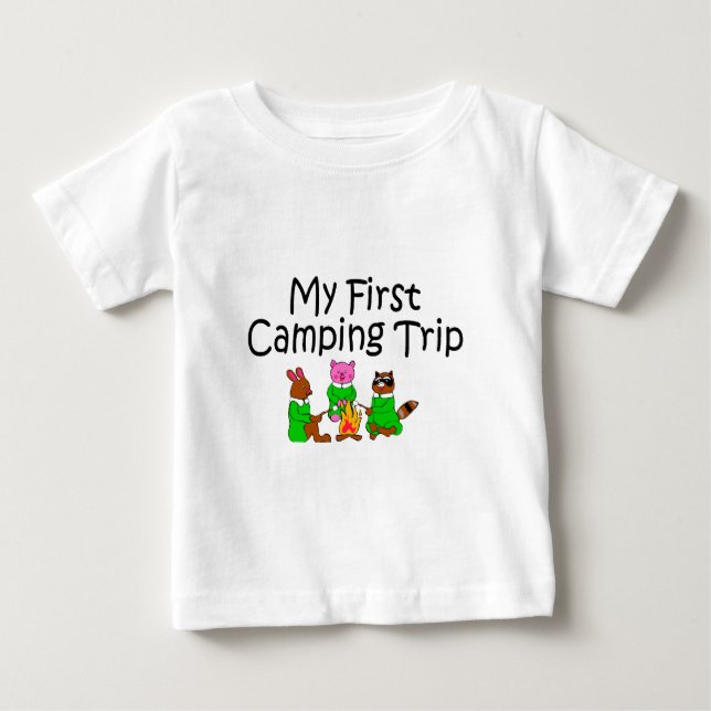Camping meine erste Campings-Reise Baby T-shirt (Vorderseite)