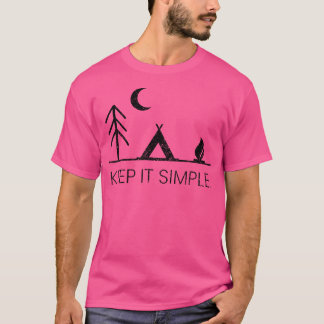 Camping - Minimalistisch Behalten Einfaches Gesche T-Shirt