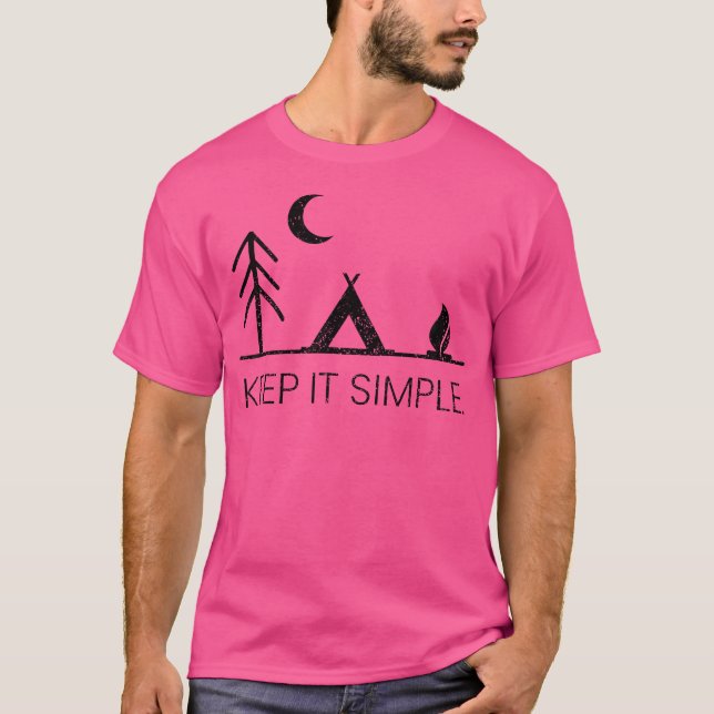 Camping - Minimalistisch Behalten Einfaches Gesche T-Shirt (Vorderseite)
