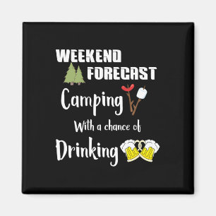Camping mit Aussicht auf Trinken Lustiger Camper  Magnet