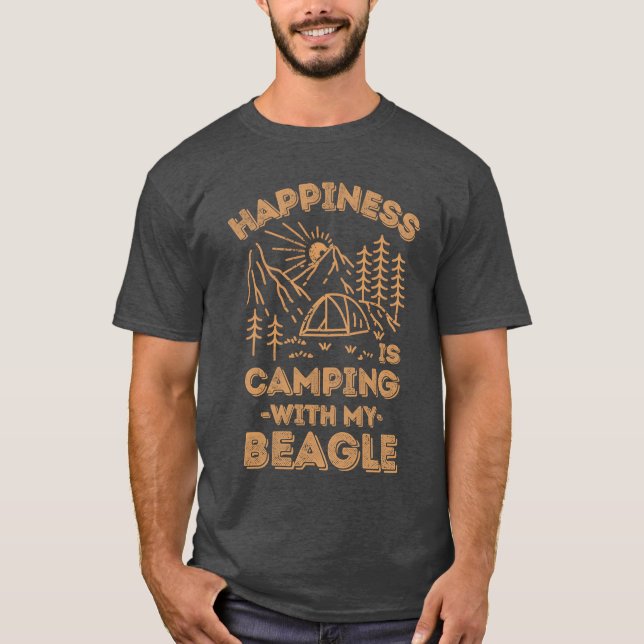 Camping mit Beagle-Freunden T-Shirt (Vorderseite)