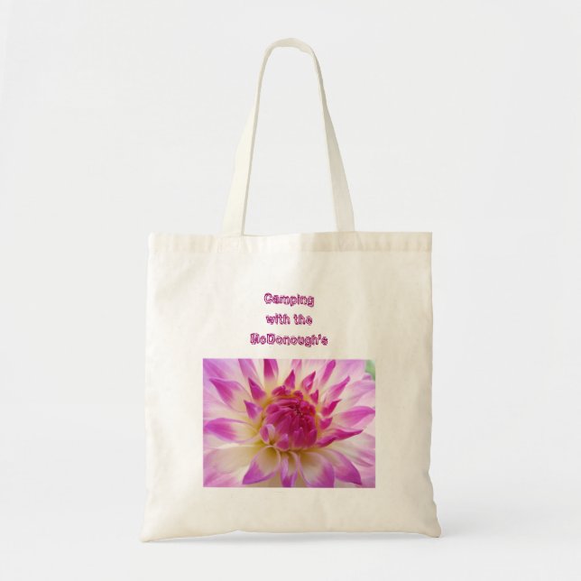 Camping mit der Dahlia-Blume Ihres Individuellen N Tragetasche (Vorne)